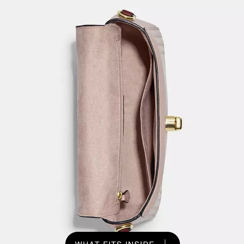 Coach Marlie Top Handle Satchel In Colorblock w/ Border Quilting Leather Tan New - Picture 15 of 15